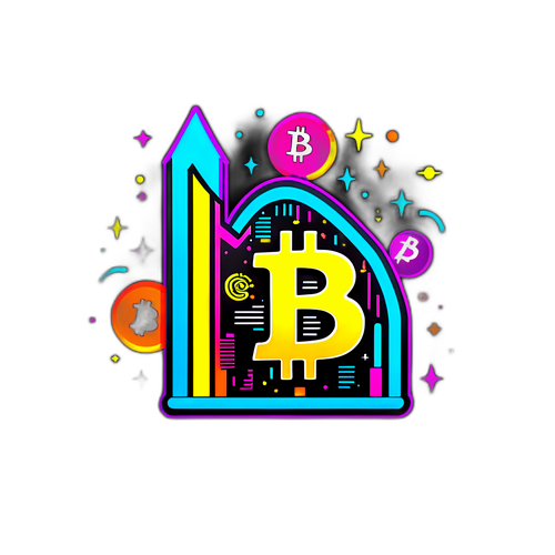 Стильный биткойн с графиком роста