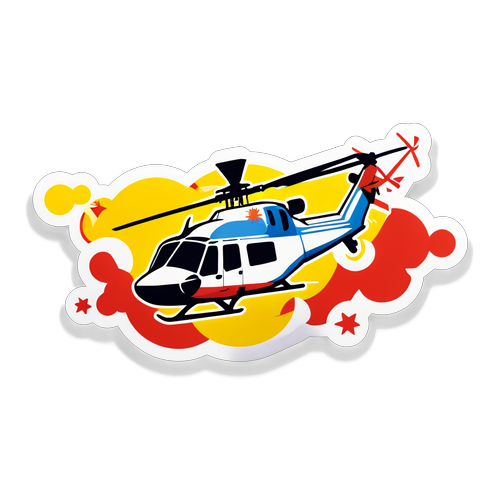 Isang Natatanging Sticker ng Bakbakan ng Kultura: Helikopter at Eroplano