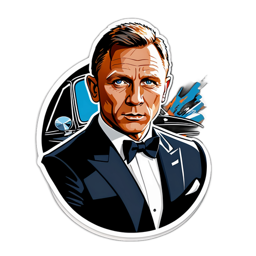 Στιλάτη αυτοκόλλητη ετικέτα του Daniel Craig ως James Bond