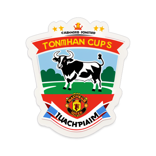 Sticker representando el momento efímero de un partido de Carabao Cup entre Tottenham y Manchester United