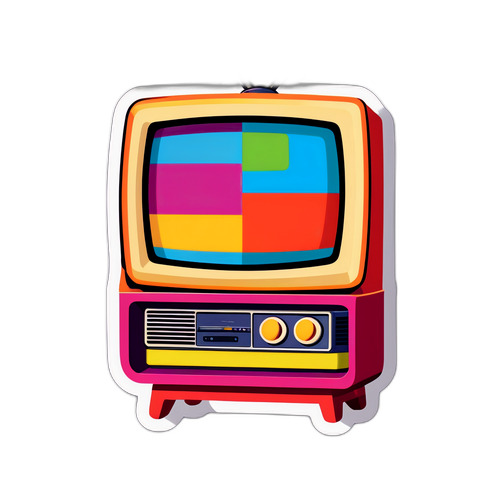 Fargerik Retro TV Klistremerke