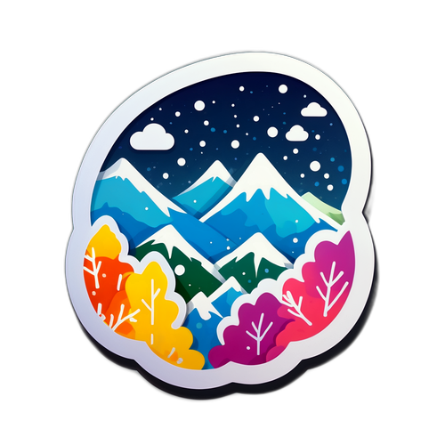 Snöfall smälter bort till vårfärger