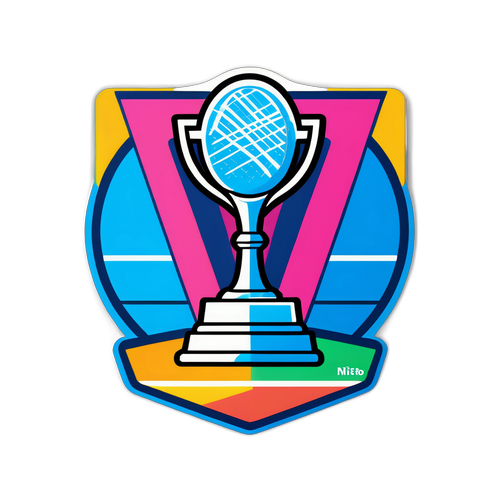 Sticker Gelanggang Tenis dengan Trofi Nitto ATP Finals