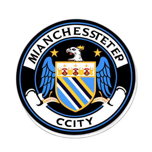 Стикер с логотипами Манчестер Сити и Ньюкасл, олицетворяющий матч с болельщиками на трибунах