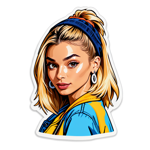 Sticker Siêu Ngầu Của Hailey Bieber: Thời Trang Đỉnh Cao Giữa Nền Tảng Rực Rỡ!