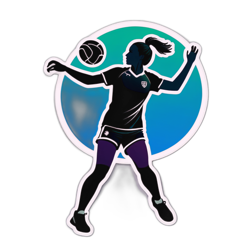 Silhuet af Anne Mette Hansen i håndbold handling