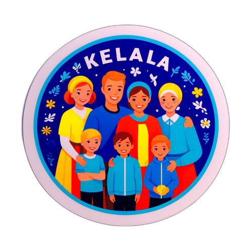 Kela-aiheinen tarra suomalaiselle perheelle