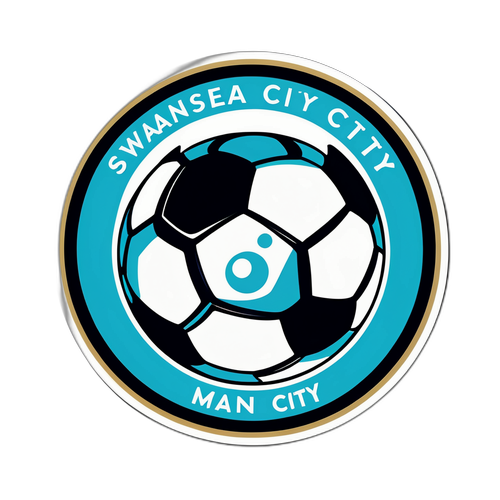 Sjov klistermærke af Swansea Man City fodbold
