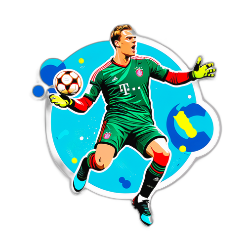 Ilustrace Manuela Neuera v brankářském dresu