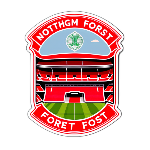 สติกเกอร์โลโก้ของน็อตติ้งแฮมฟอเรสต์และสนามกีฬา