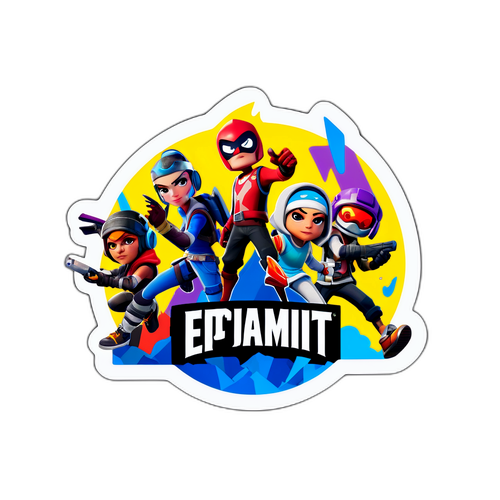 Episches Spiele-Logo mit Charakteren