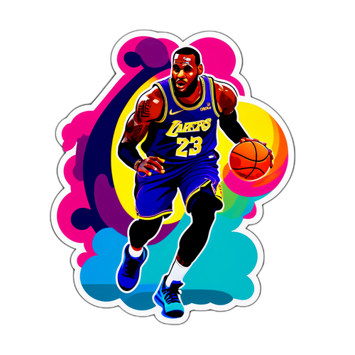 Adesivo minimalista di LeBron James