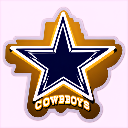 Pegatina representativa de los Dallas Cowboys con un fondo estrellado y el logo del equipo