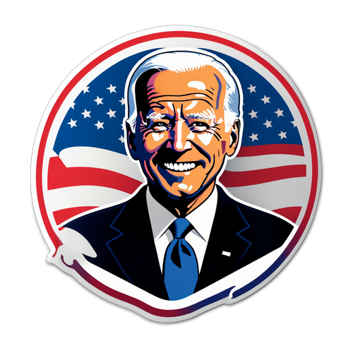 Upplev Amerikansk Patriotism: Inspirerande Stickermotiv med Joe Biden och Flaggan!