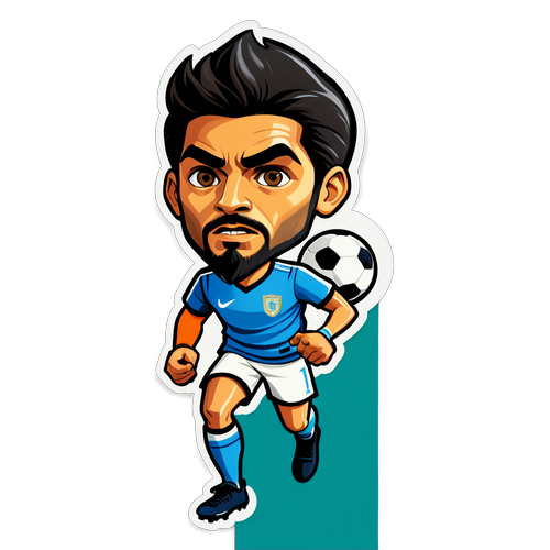Grafik Bergaya João Neves Dribbling Bola Sepak