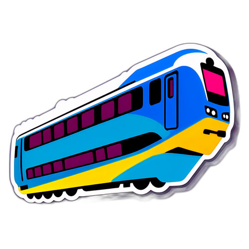 Stickers z kolorowym pociągiem intercity