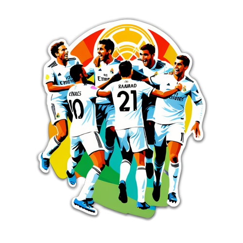 Sticker cầu thủ Real Madrid mừng bàn thắng