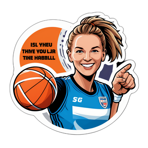 Dynamisk klistermærke af Helle Thomsen med håndbold