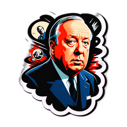 Artystyczny naklejka z Hitchcockiem