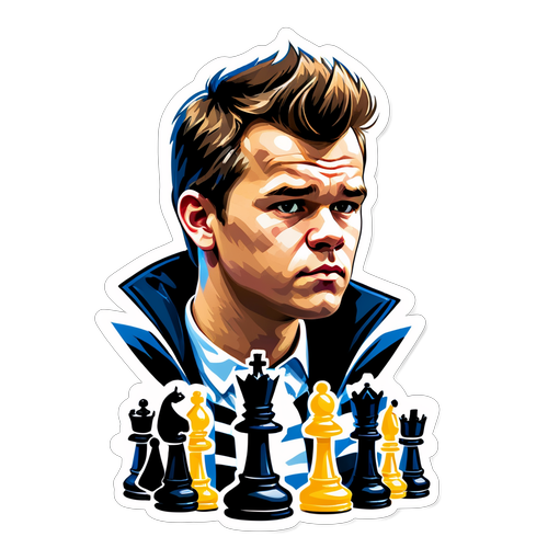 Magnus Carlsen Porträttklistermärke