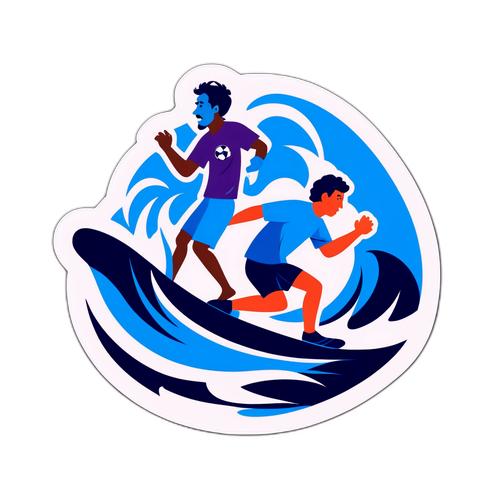 에스파니올 팬과 바르셀로나 팬 서핑 스티커