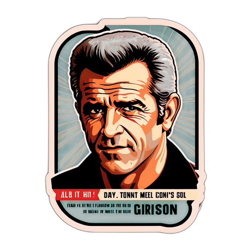 Vintage Film Poster Klistermærke med Mel Gibson