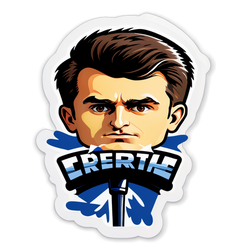 Sticker af Charlie Kirk med politiske debat elementer