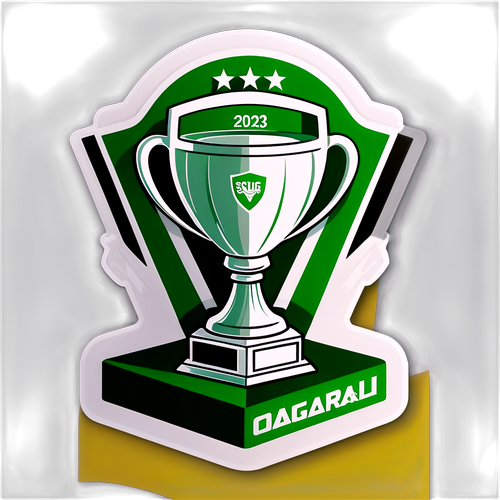 Diseño de sticker mostrando un trofeo con la inscripción 'SuperLiga 2023'