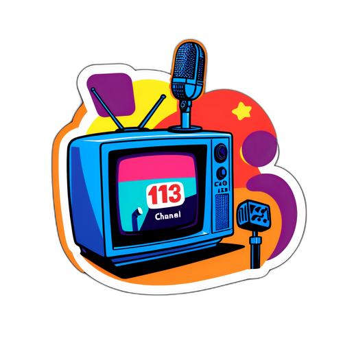 סטיקר צבעוני של שידור חי