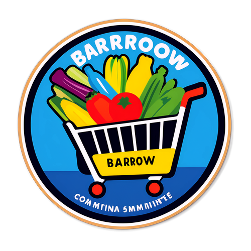 コミュニティ指向のスーパーマーケットを支持するバロウのメッセージステッカー