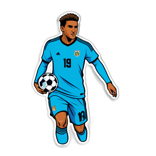 הסטיקר של המסע של שחקן כדורגל