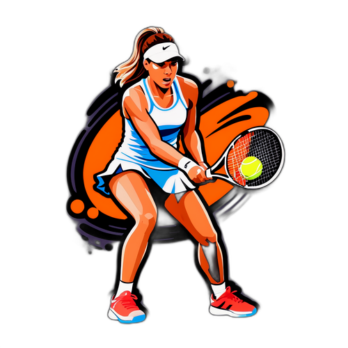 Dynamic Tennis Action Sticker