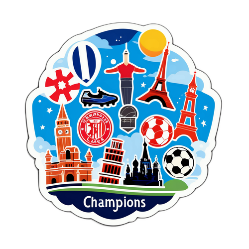 Champions League Sticker med Ikoniske Landemerker