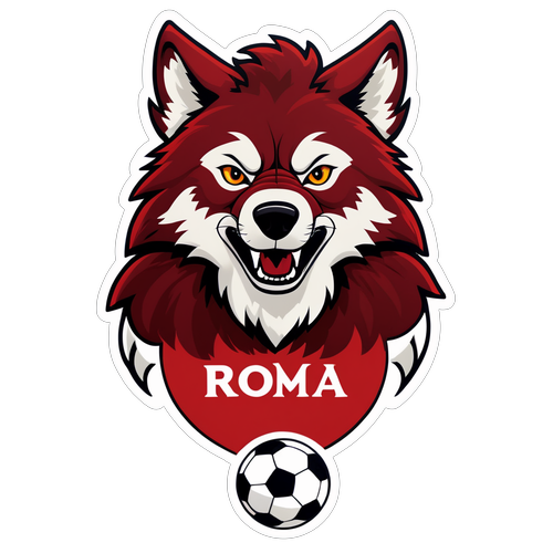 Stiker Serigala Ikonik AS Roma