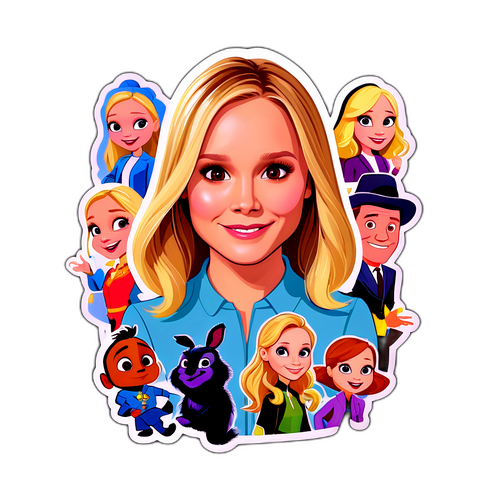 Charming Animated Sticker of Kristen Bell