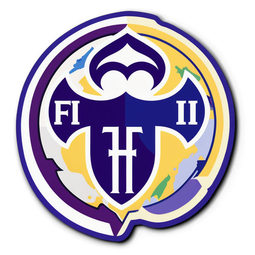 Sticker llamativo que muestra la competencia entre Fiorentina e Inter