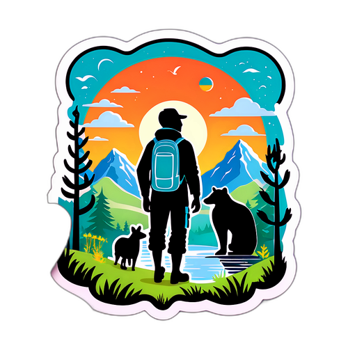 Naturmotiv med utforsker