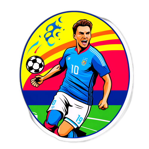 Desain Stiker Perayaan Gol di Lapangan Sepak Bola