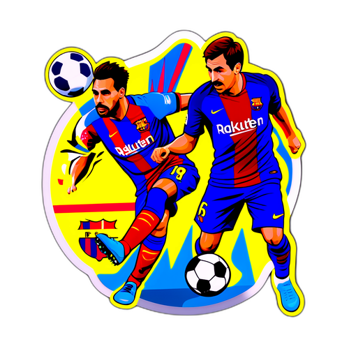 바르셀로나와 비야레알의 리드미컬한 매치를 표현한 스티커