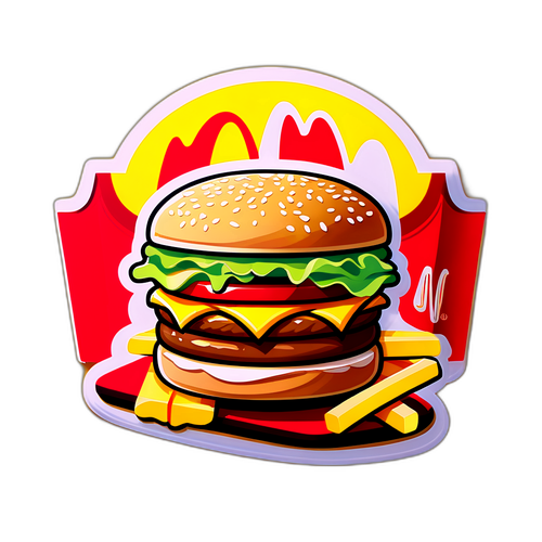 Logo de McDonald's stylisé avec aliments populaires