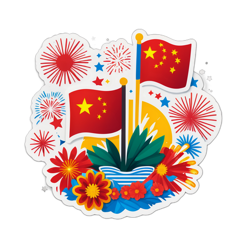 庆祝国庆节的贴纸