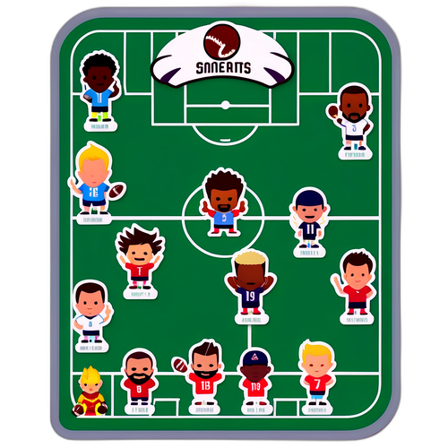 Whimsical Fantasy Football Team Sticker