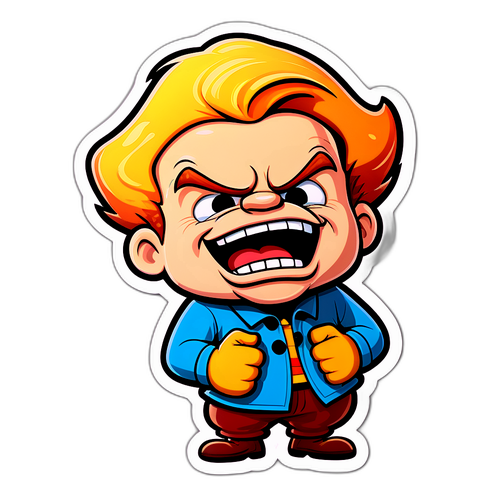 Sticker mit dem Charakter Tschugger als lustiger Cartoon-Figur