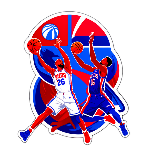 Dynamic Basketball Rivalry Sticker
