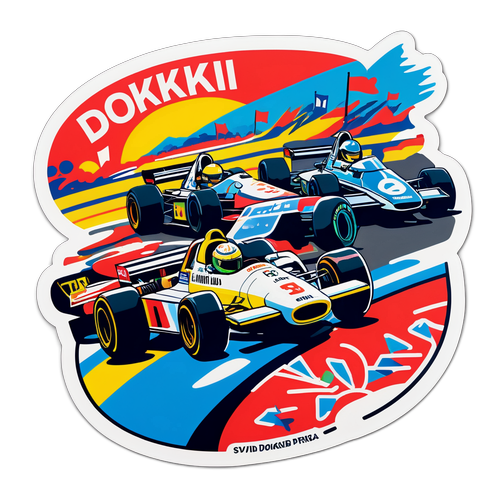 ドッキリグランプリのカラフルなコラージュ風ステッカー