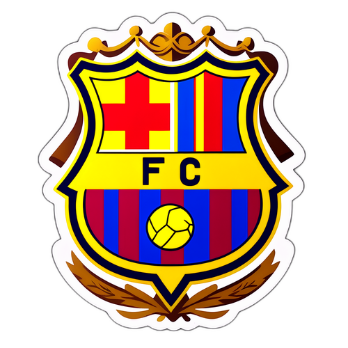 FC Barcelona logo kultakehyksessä