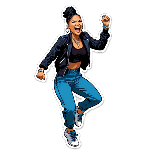 Caricatura de Cassie Ventura dançando