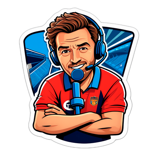 Sticker van Ruben Van Gucht met sportcommentaar