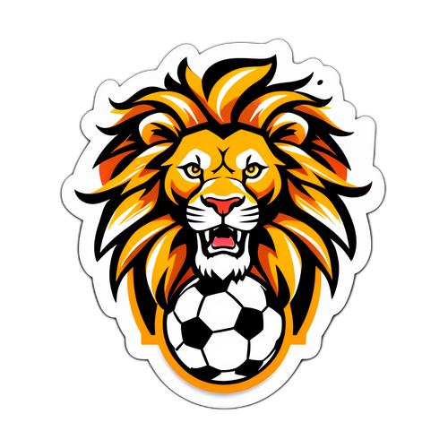 Sticker cu un leu stilizat, simbolizând puterea și tradiția Premier League