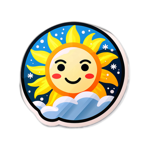 Biểu tượng thời tiết với mặt trời, mưa và tuyết